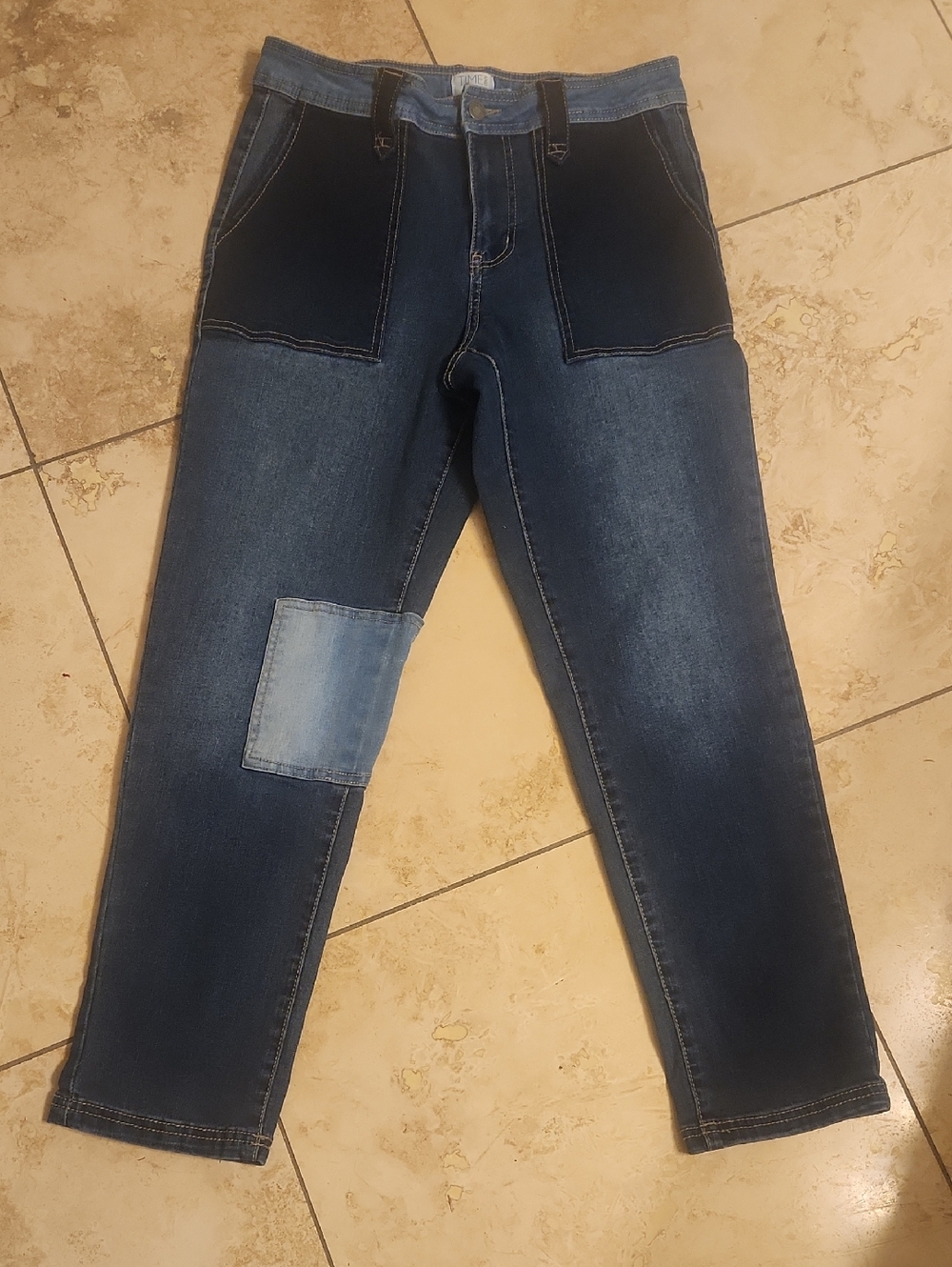 Time and Tru Two-toned Patchwork Jeans